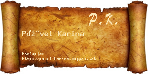 Pável Karina névjegykártya